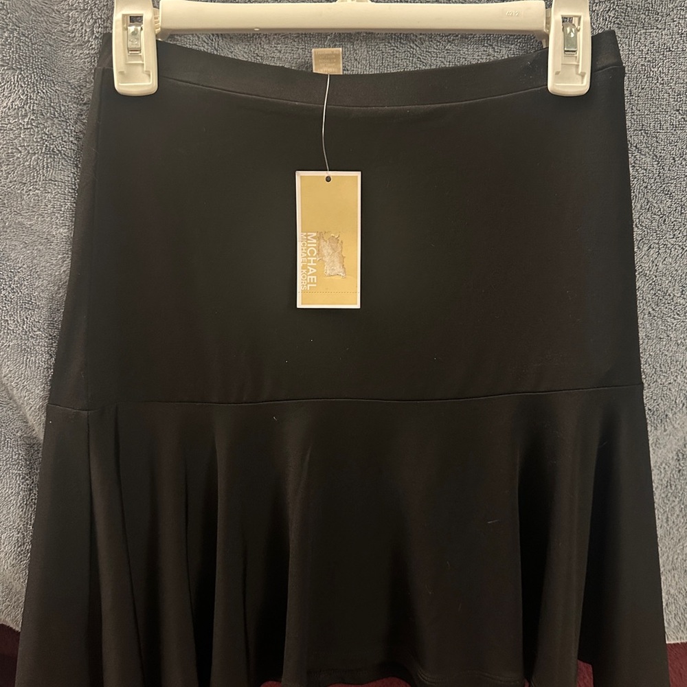 NWT Michael Kors Elegant Black A-Line Skirt